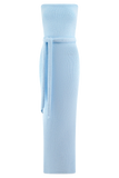 Andrea Strapless Knit Maxi Dress Light Blue