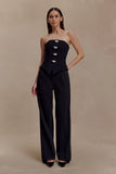 Arla Button Up Corset Top Black
