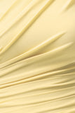Mardi Lemon Asymmetric Maxi Dress With Ruching