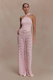 Angelika Twist Front Knit Top Baby Pink
