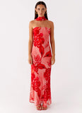 Under The Pagoda Maxi Dress Sicily Sunsets Print