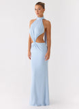 Warning Signs Maxi Dress Blue