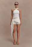 Liora Crochet Shorts With Knit Overlay Ivory