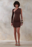 Siren Brown One Shoulder Bodycon Dress