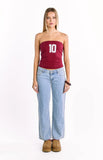 Daisy Burgundy Strapless Top