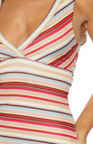 Khalid Beige Multi Stripe Mini Dress