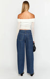 Shes Yours Dark Wash Denim Wide Leg Boyfriend Jeans