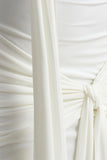 Essie White Bardot Wrap Mini Dress With Sash Detail