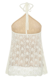 Corey Crochet Halter Neck Top Ivory
