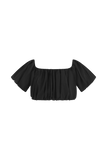 Autumn Off Shoulder Bubble Top Black