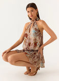 Rhodanthe Drop Waist Mini Dress Desert Blur