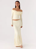 Like A Flower Maxi Skirt Lemon Yellow