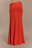 Ainsley Asymmetrical Maxi Skirt With Floral Hardware Burnt Orange