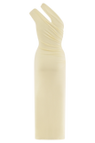 Anastasia One Shoulder Modal Midi Dress Pale Lemon