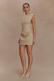 Doris Sleeveless Mini Dress Camel
