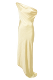 Yvette Slip Maxi Dress With Asymmetrical Hem Butter