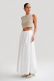 Clarence Linen A Line Maxi Skirt White