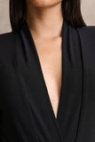 Laurina Black Plunge Neck Jumpsuit