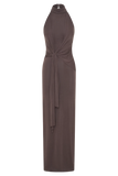 Cindylou Halter Knit Maxi Dress Peppercorn