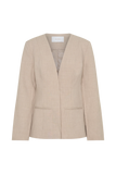 Solenne Collarless Suiting Blazer Natural Marle