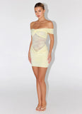 Either Way Off Shoulder Mini Dress Yellow