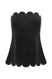 Judith Strapless Scallop Top Black