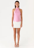 Keena Scarf Top Pink