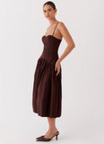 Yvette Corset Midi Dress Chocolate