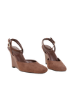 Kaleen Faux Suede Wedge Heel Chocolate