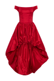 Amelia Bubble Maxi Dress Ruby Red