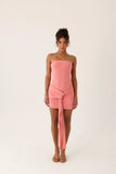 Jiliana Strapless Mini Dress Coral