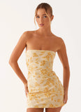 Moorey Beaded Mini Dress Yellow