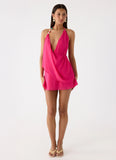 Nona Chiffon Mini Dress Fuchsia