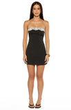 Earlette Black Polka Dot Lace Mini Dress