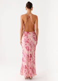 Pure Heart Cowl Maxi Dress Pink