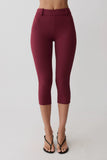 Blanca Stretch Crepe Capri Pants Mahogany