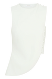 Astrid Asymmetric Sleeveless Suiting Top White