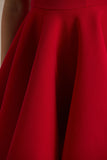 Prosperity Red Asymmetric Neck Mini Dress With Bow Detail