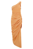 Birgit Linen Midi Dress With Hardware Deep Peach