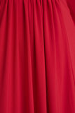 Romilly Red Plunge Neck Maxi Dress With Gathered Detail