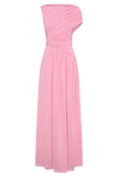 Ayeshya Slinky Asymmetric Maxi Dress Candy Pink