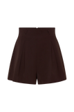 Simone Pleated Suiting Short Dark Chocolate