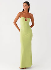 Moara Cut Out Maxi Dress Lime Green