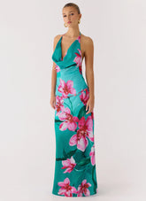 Yoon Beaded Cowl Maxi Dress Petal Reef