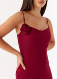 Anne Midi Dress Deep Red