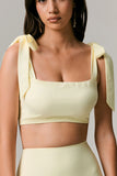 Elodie Lemon Tie Strap Crop Top