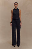 Selene Sleeveless Halter Shirt Black
