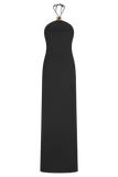 Quincy Halter Maxi Dress With Hardware Black