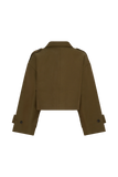 Rue Funnel Neck Bomber Jacket Khaki