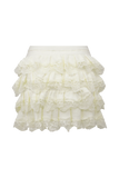 Margaret Lace Ruffle Mini Skort Cream